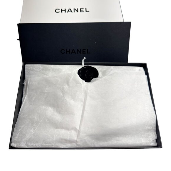 Chanel Authentic Gift Box & Envelope, Stamp Wrap w/ Logo Gold Ribbon & Packaging - Picture 6 of 11